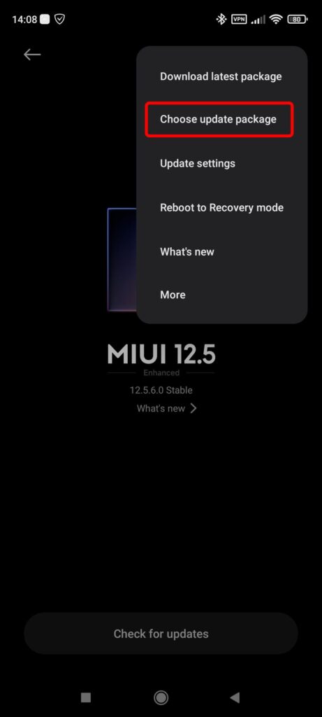 Choose update package - MIUI 10/11/12/12.5/13/14 & HyperOS