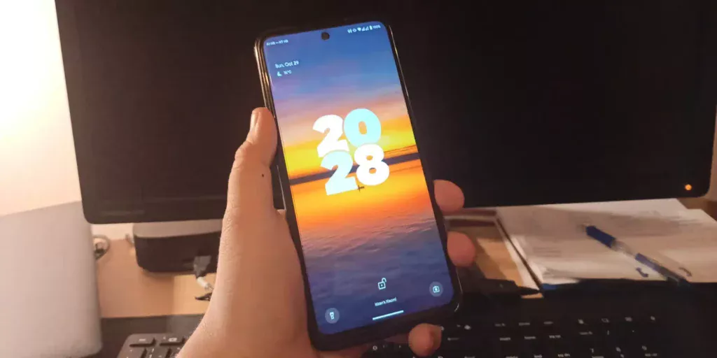 Xiaomi Redmi Note 9 Pro 6/64GB with Android 14 based Pixys ROM on lockscreen