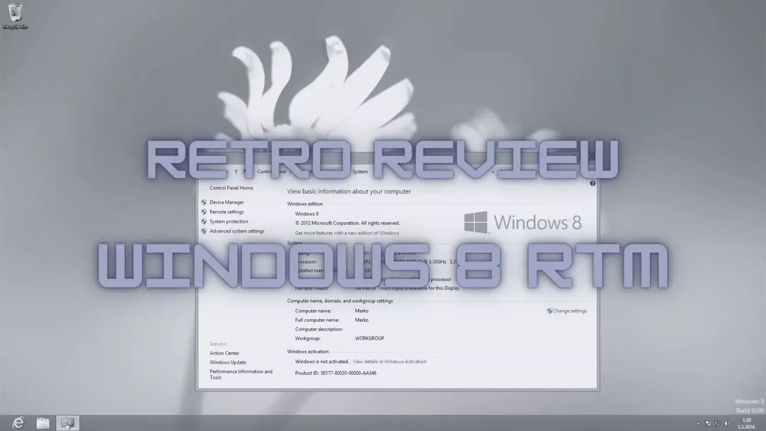 WIndows 8 RTM Retro Review and Throwback