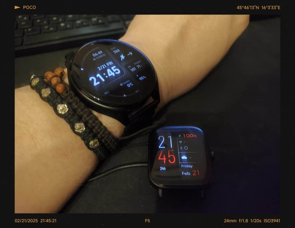 Xiaomi Watch 2 and Amazfit GTS 3 on charger after last support tests